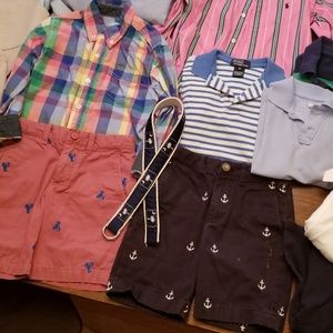 Two pair of boys J Crew embroidered shorts size 5